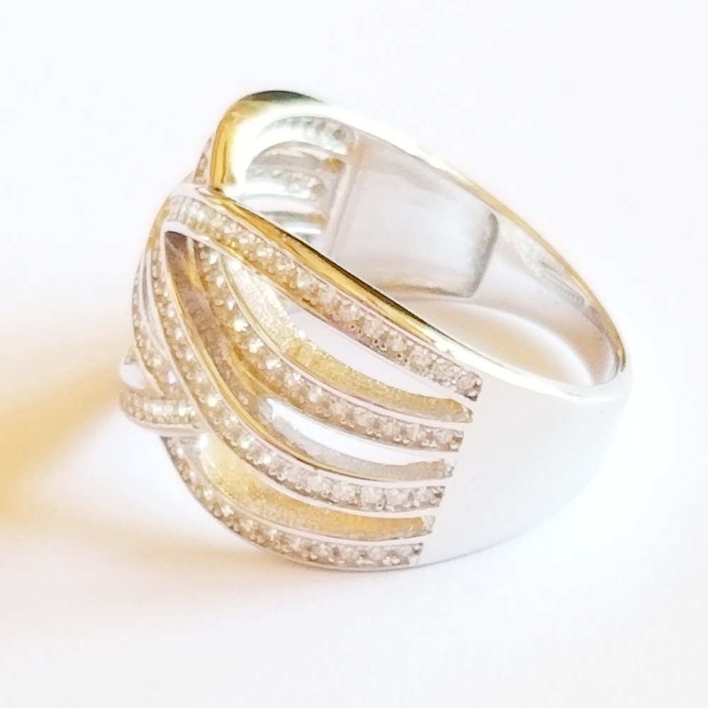 *Sterling Silver Tangled Pave CZ Ring - Picture 2 of 5